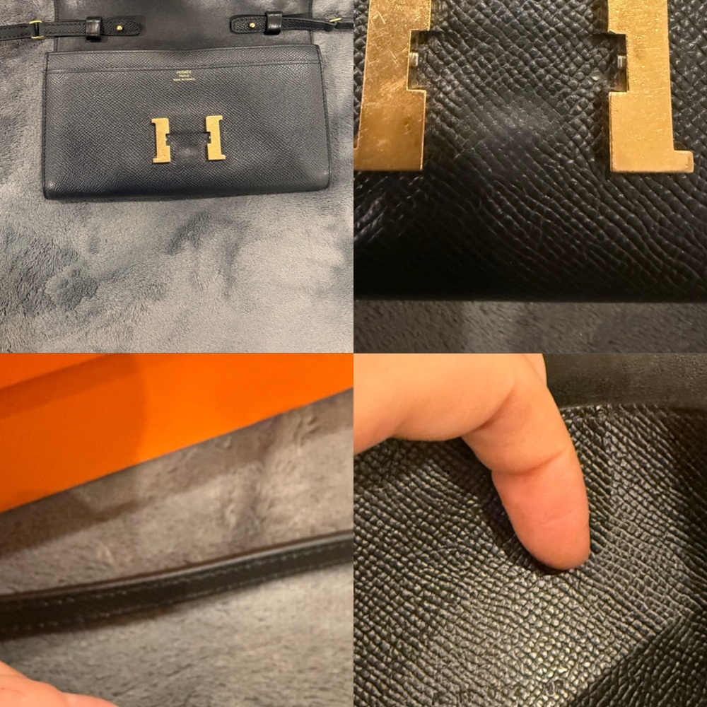 Black Constance To Go Wallet on Strap - Gold Hardware - Picture 11 of 12
